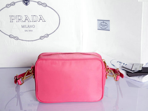 2014 Prada nylon fabric shoulder bag BT0773 Rose - Click Image to Close